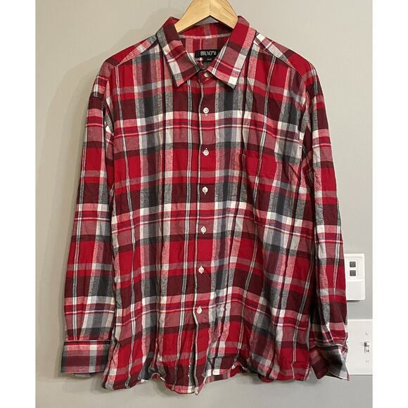 Bruno‎ Shirt Flannel Plaid Button Up Long Sleeve Mens Sz 2XLB EUC - Picture 1 of 11